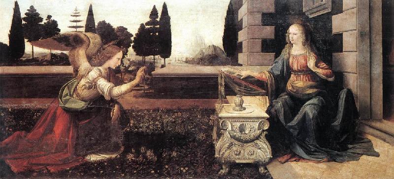  Leonardo  Da Vinci The Annunciation d oil painting image